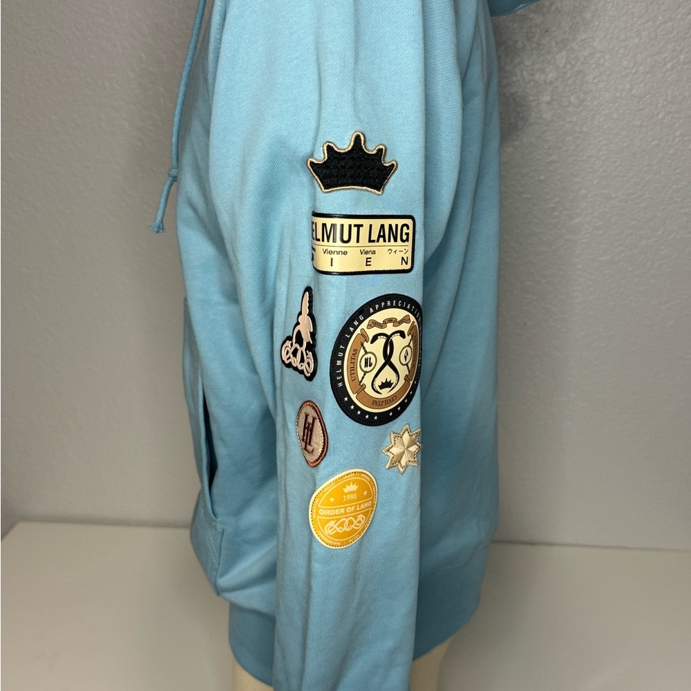 Helmut Lang Light Blue Graphic Hoodie - Picture 2 of 6